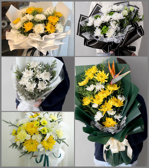 山东莱芜莱城区苗山镇北石湾村白事花束代送